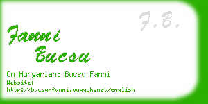 fanni bucsu business card